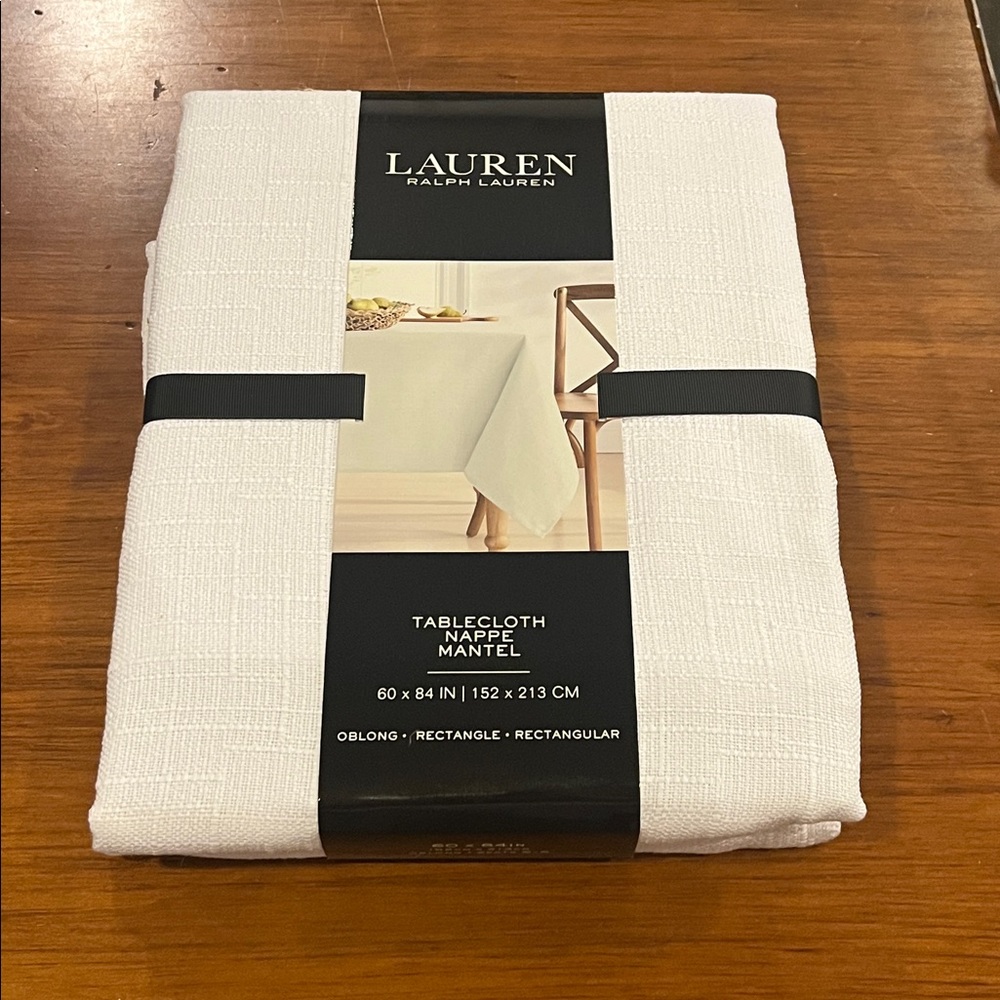 Ralph Lauren Cotton Rectangular Tablecloth 60”x84” + Napkins 20”x20” Set of 6